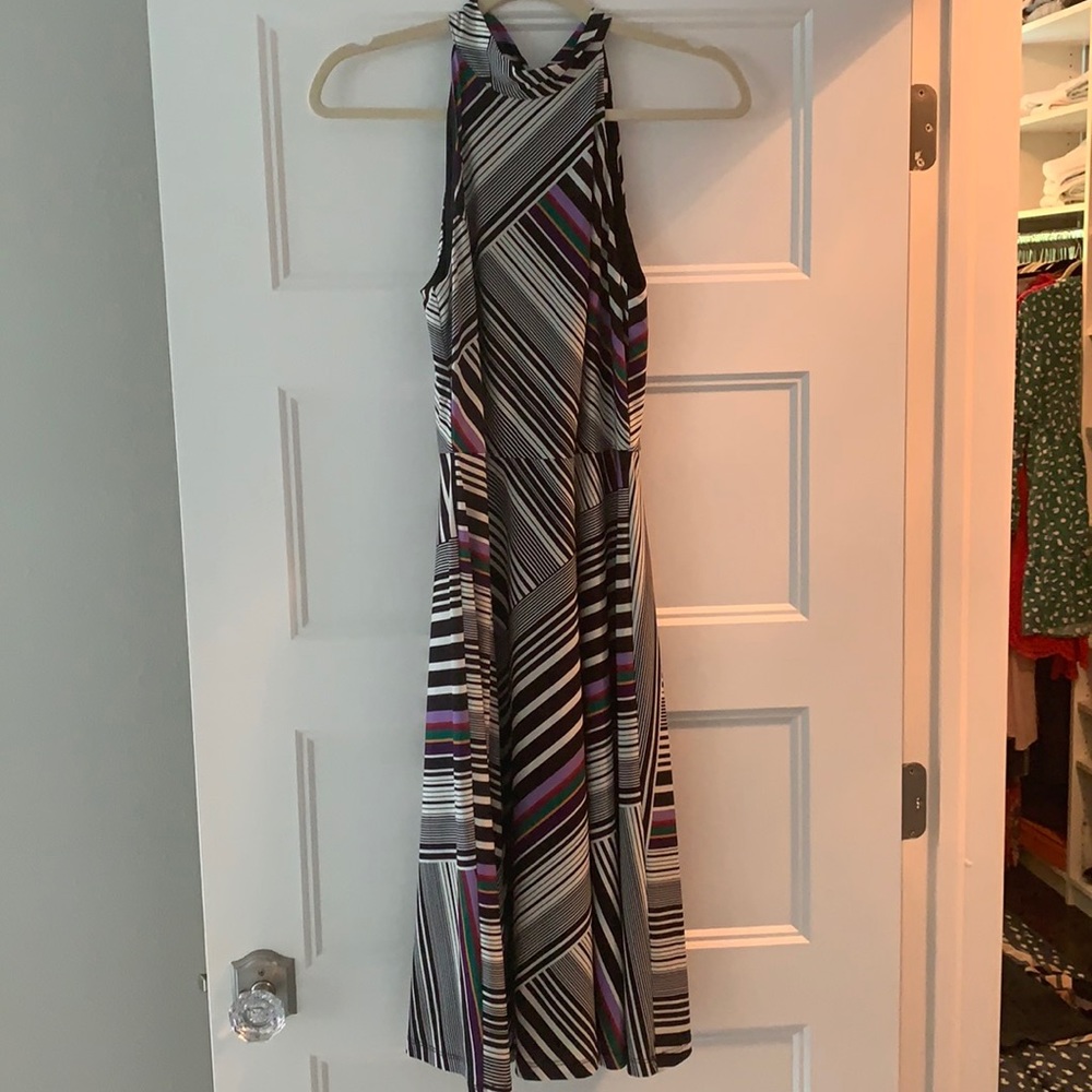 Trina Turk fit and flare halter dress